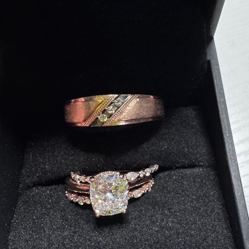 Elegant Rose Gold Ring Set